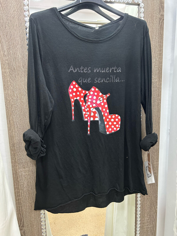 Camiseta MARTAJEANS Estampada, Talla ÚNICA!!!!