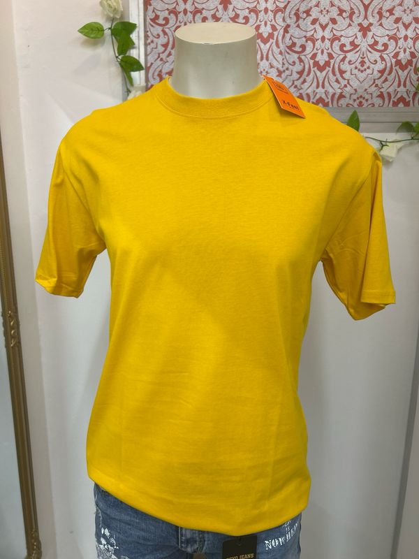 CAMISETA Hombre Cuello REDONDO AMARILLO