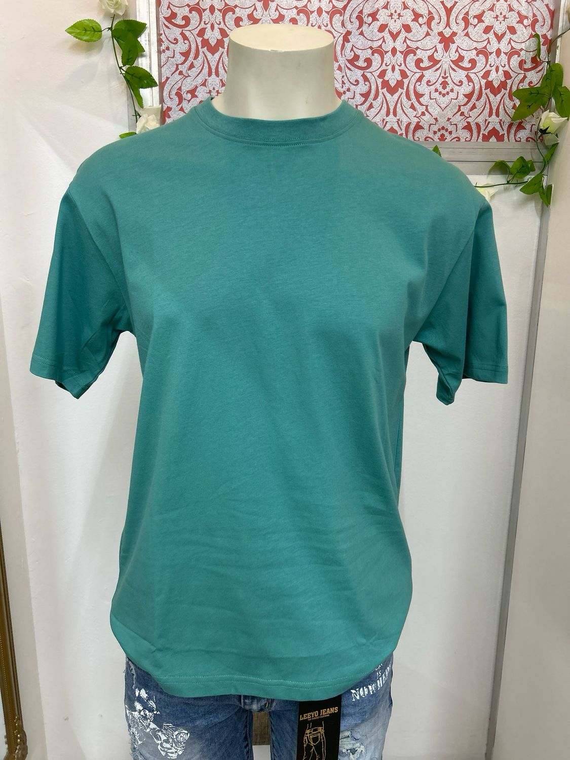 CAMISETA Hombre Cuello REDONDO VERDE TURQUESA