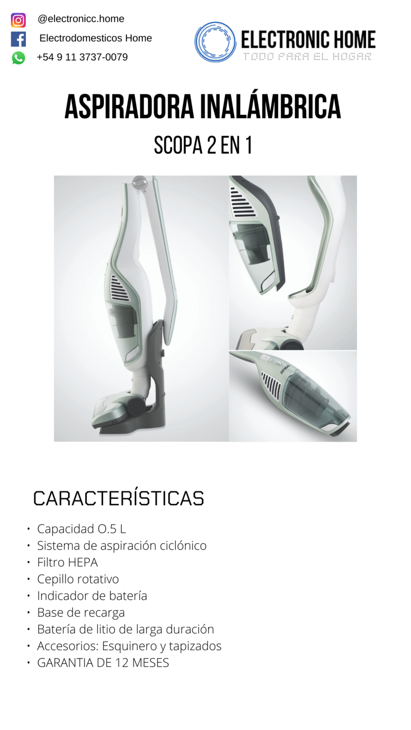 ASPIRADORA INALAMBRICA 2 EN 1 ATMA