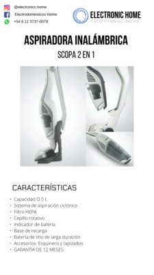 ASPIRADORA INALAMBRICA 2 EN 1 ATMA