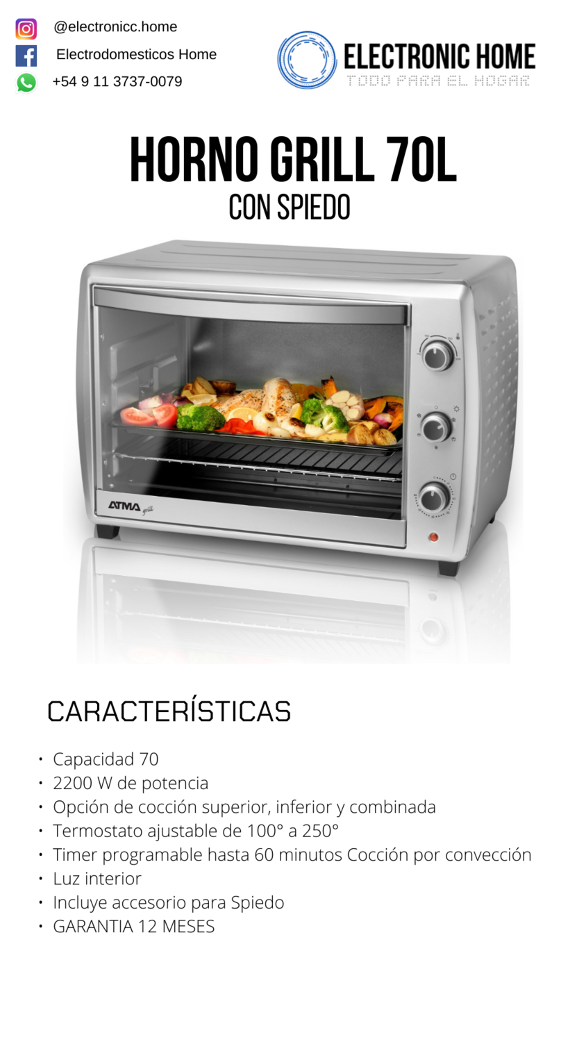 HORNO ELECTRICO ATMA 70L