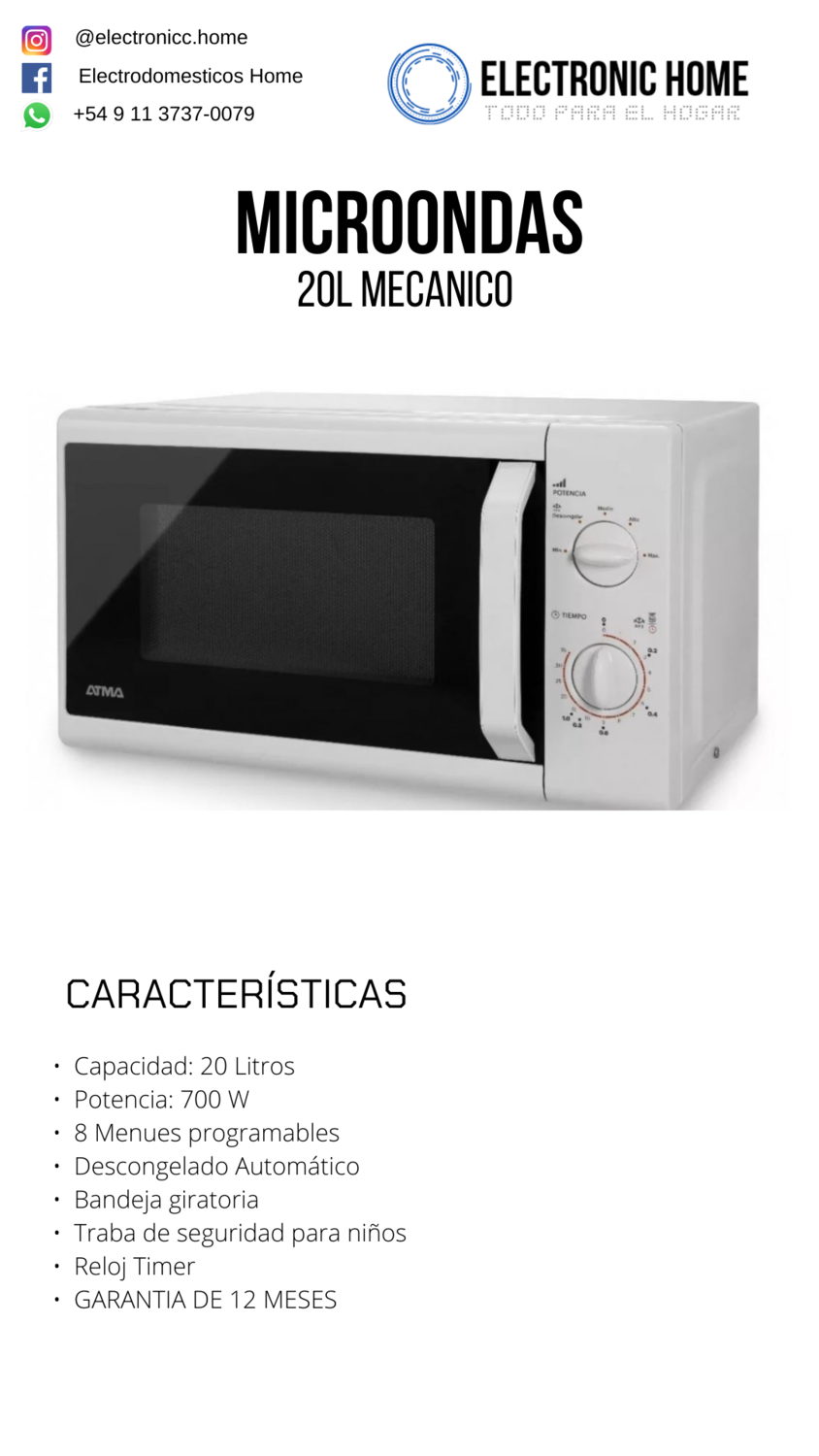 Microondas 20L