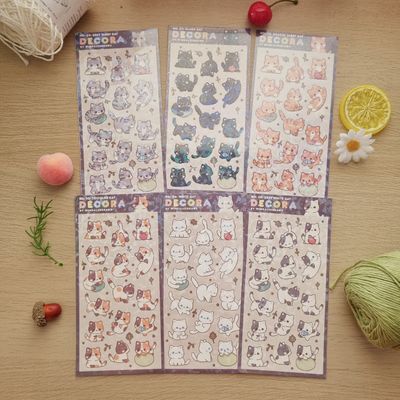 Cute Kitty Kawaii Neko Sticker Sheet DECORA | Bullet Journal Stickers, Planner Stickers, Book Stickers - Laptop Water Bottle