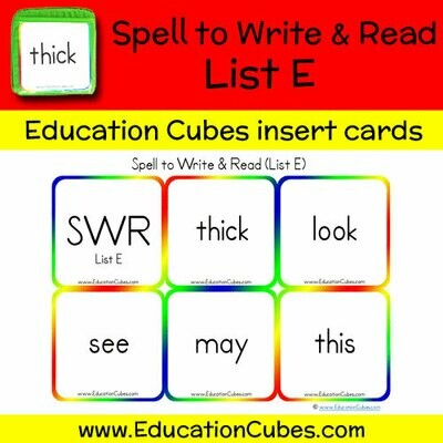 Spell to Write & Read List E