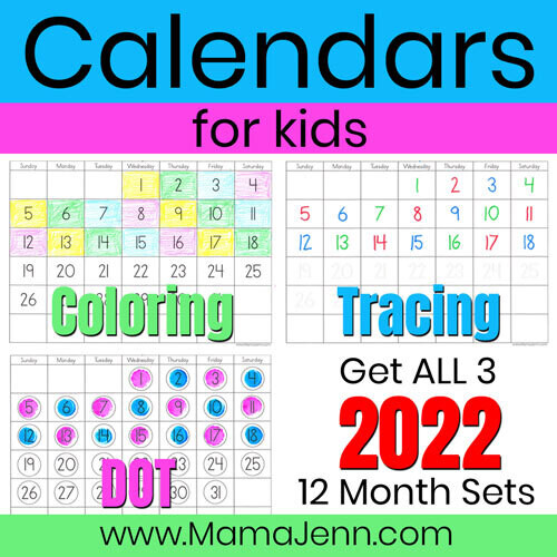 2022 Calendars for Kids