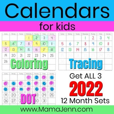 2022 Calendars for Kids