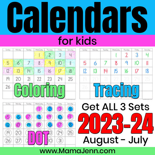 2023-2024 Calendars for Kids