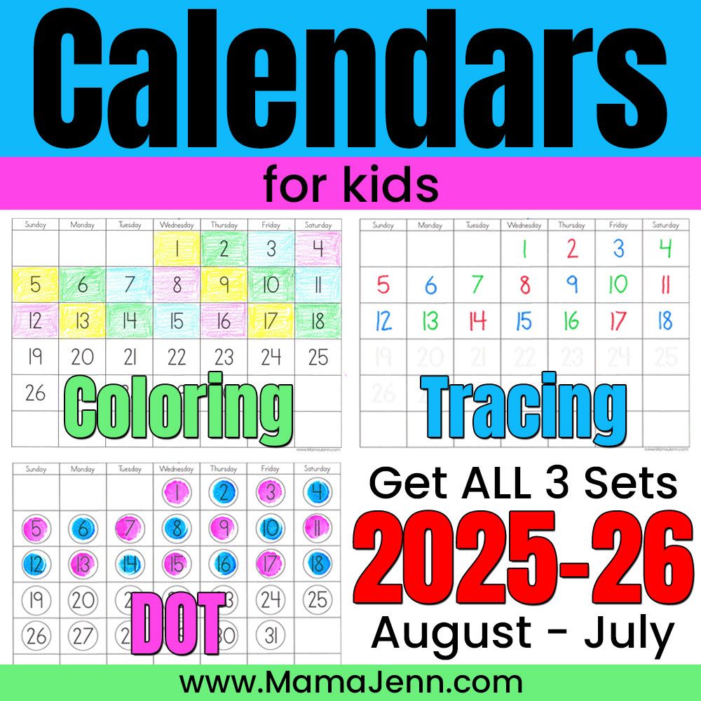 2025-2026 Calendars for Kids