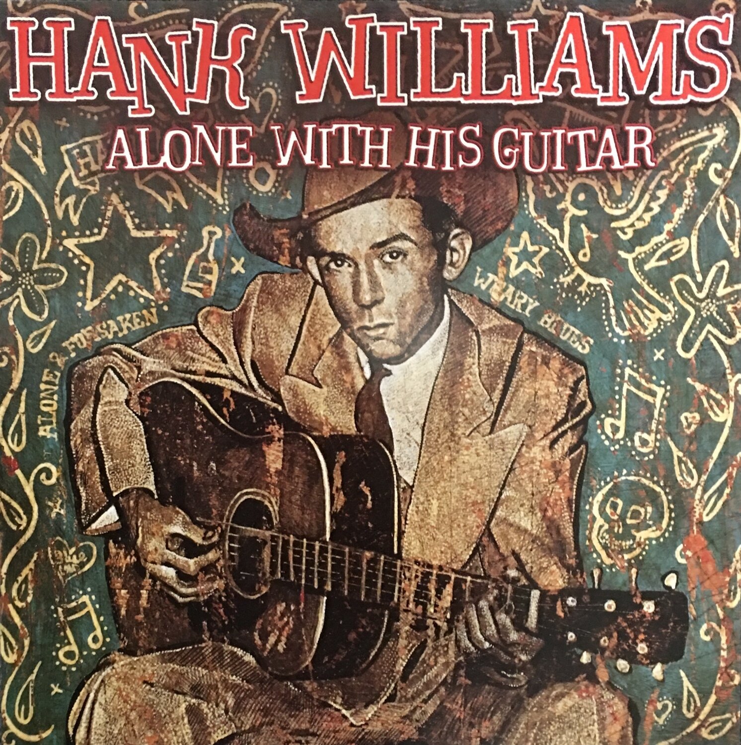 Poster 12x12 - Hank Williams - Alone With His Guitar