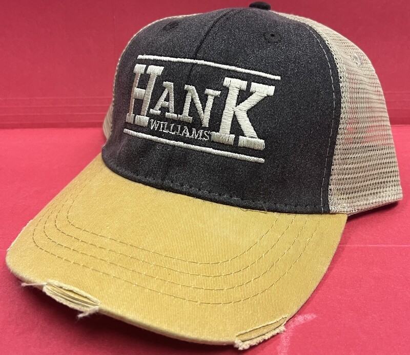 Hat - Distressed Trucker - Black/Mustard