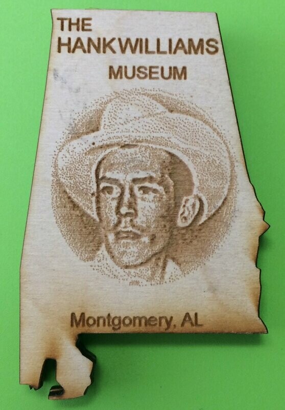 Magnet - Alabama Shape with Hank Image