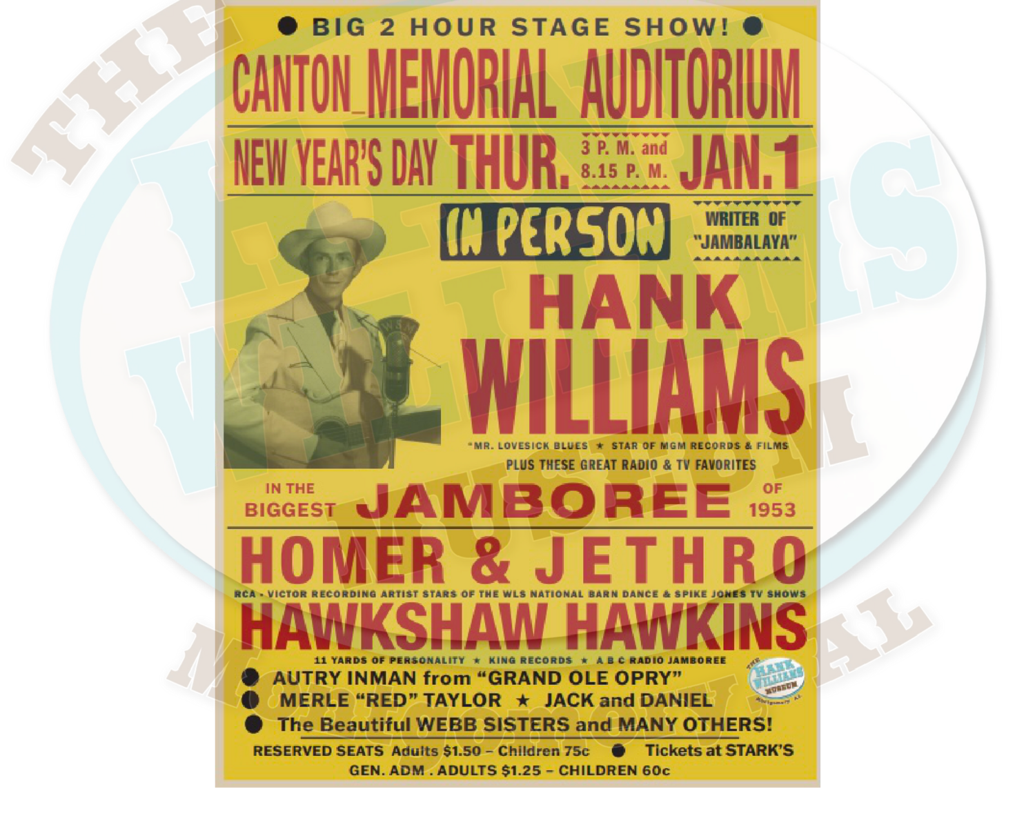 POSTER  - 11 in X 14 in - New Year's Day 1953 Canton, OH