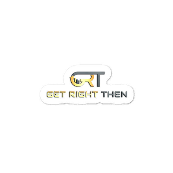 Get Right Then Logo Laptop Sticker