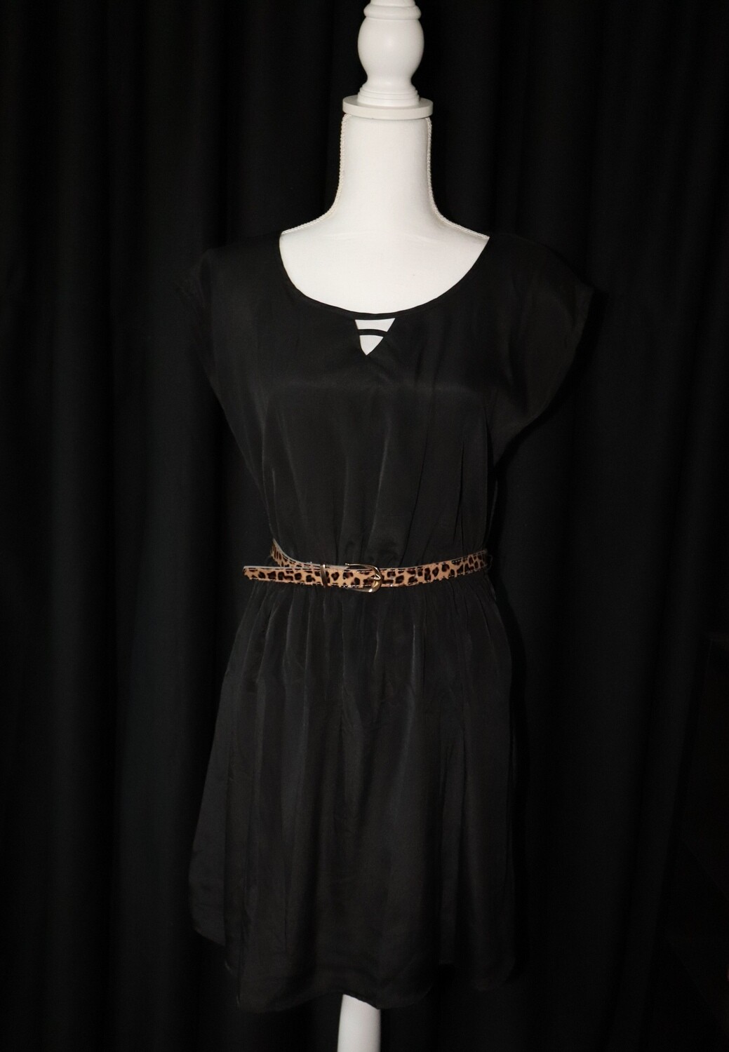 AP BLK Mini Dress w/ Leopard Belt (Medium)