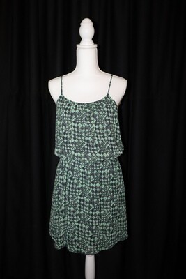 AP Black/Green Print Above-the-Knee Dress (Medium)