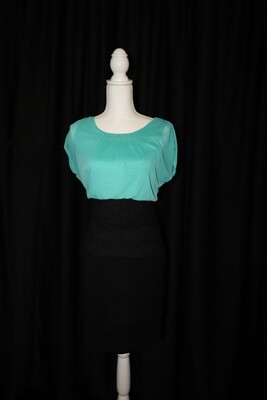 AP Mint Green/Black Mini Cocktail Dress (Size 4P)