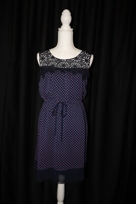 AP Black Polka Dot/Lace Above-the-Knee Dress (Size 4P)