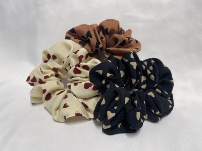 Scrunchie : Cotton - Soft Solid/Heart