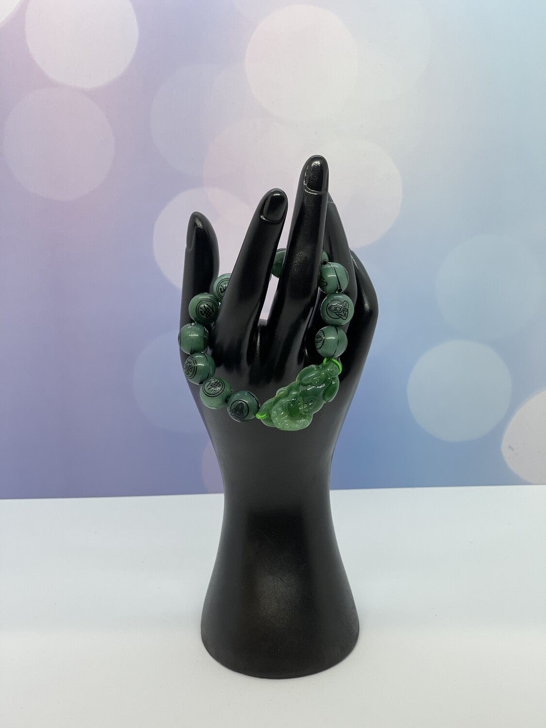 Bracelet : Jade Pixiu - Faux Jade, Pixiu: Green