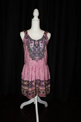 AP Boho Romper - Black &amp; Lilac (Small)