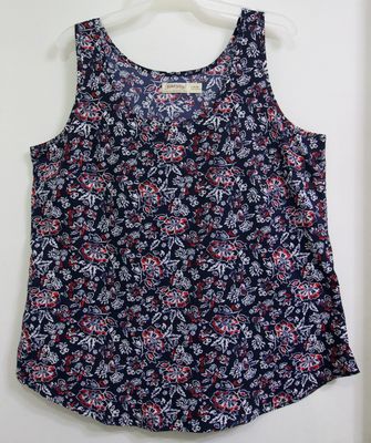(Large) AP Floral Navy Top