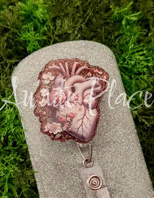 Heart Floral Brown
