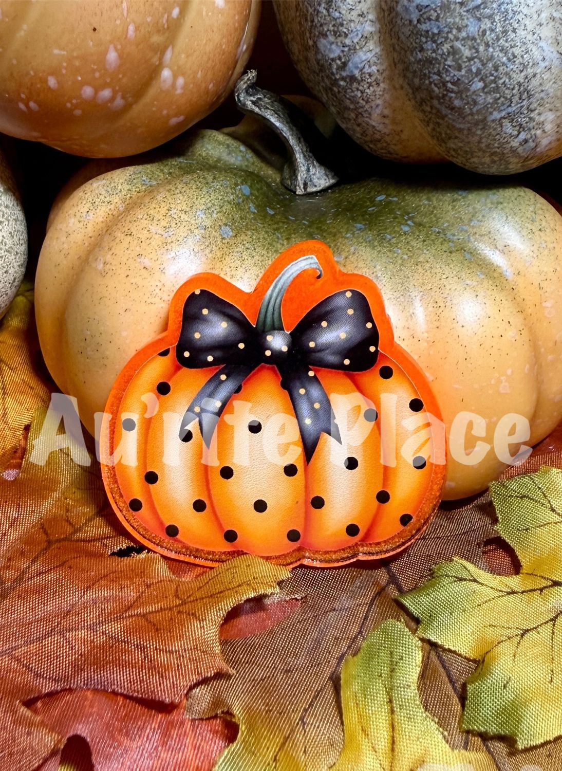 Orange on Black Polka Pumpkin