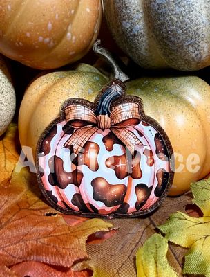 Brown Cow Print Pumpkin