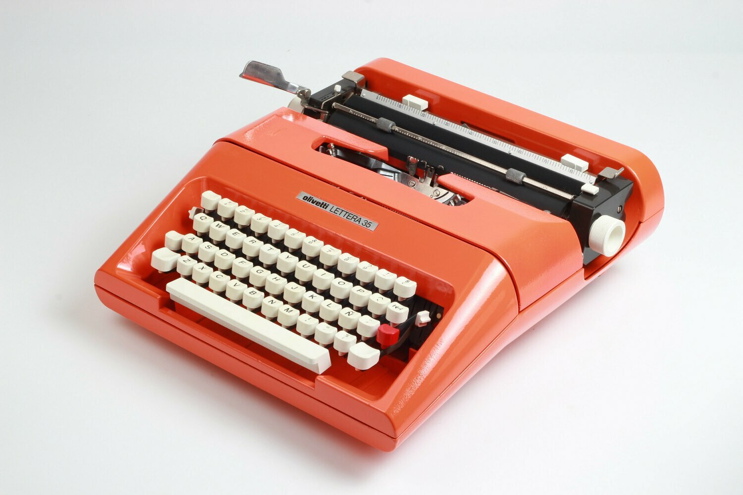 Olivetti Lettera 35 Orange Typewriter