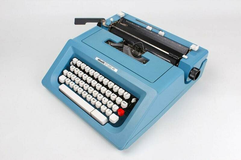 Olivetti Studio 46 Original Blue Typewriter