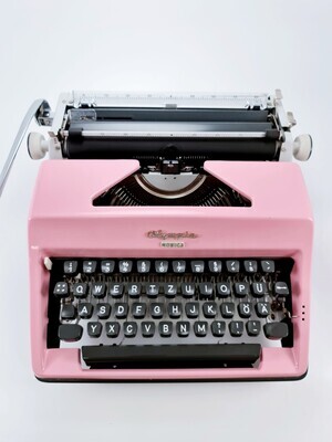 PINK OLYMPIA SM8 MONICA - professionally serviced manual typewriteR