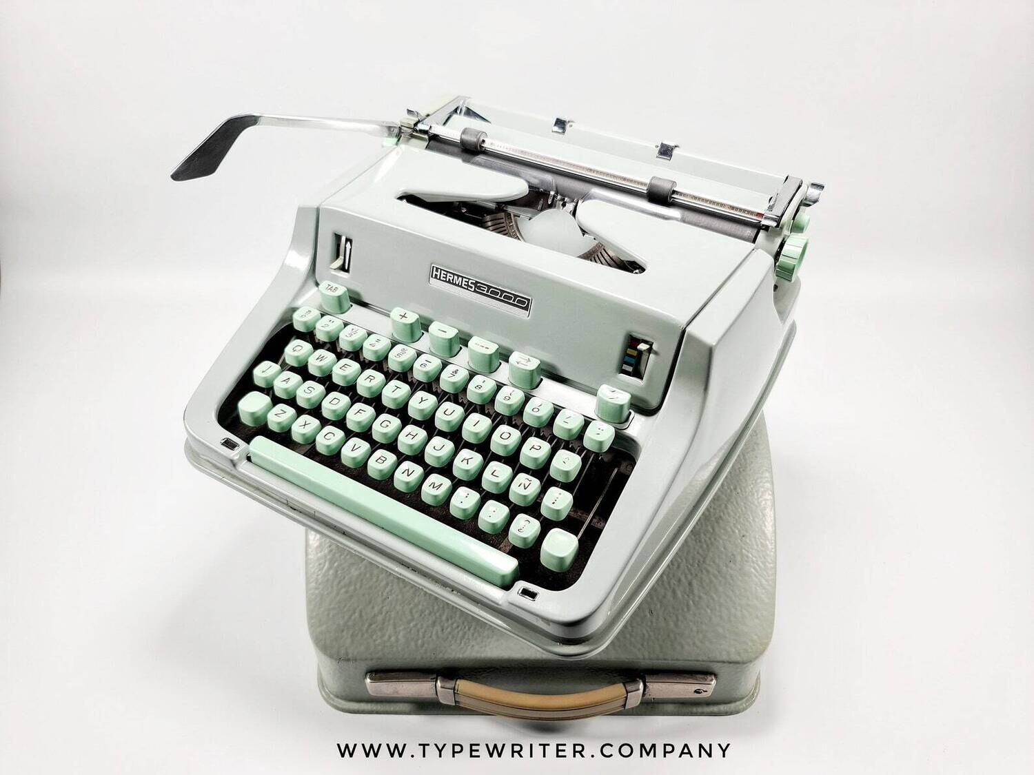 HERMES 3000 seafoam green typewriter