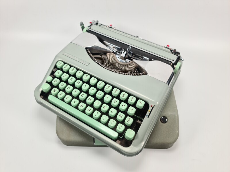 Hermes Baby Seafoam Green/Silver Typewriter