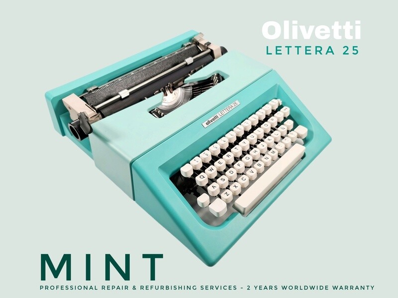 Olivetti Lettera 25 mint green working Typewriter