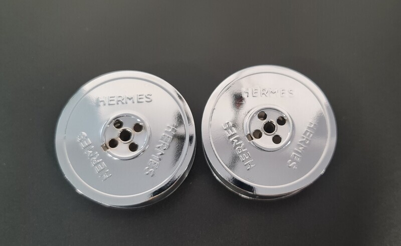 Hermes Chrome-Plated Metal Spools for Ribbons