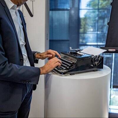 Limited Edition Hispano Olivetti Studio 42 (46) Black Typewriter, Vintage, Manual Portable, Professionally Serviced by Typewriter.Company