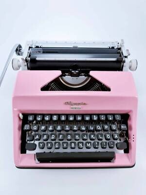 Limited Edition Olympia SM8 Monica Flaming Pink Typewriter, Vintage, Manual Portable, Professionally Serviced by Typewriter.Company