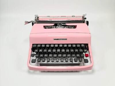 Limited Edition Lettera 32 Flamingo Pink Typewriter, Vintage, Mint Condition, Manual Portable, Professionally Serviced by Typewriter.Company