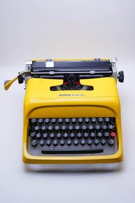 Limited Edition Olivetti Studio 44 Yellow Typewriter, Vintage, Manual Portable, Professionally Serviced by Typewriter.Company