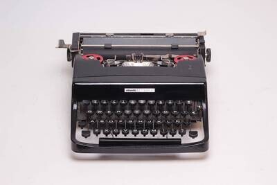 Limited Edition Olivetti Lettera 32 Black Typewriter, Vintage, Manual Portable, Professionally Serviced by Typewriter.Company