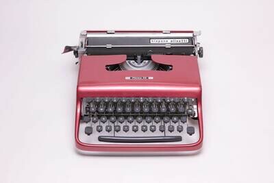 Limited Edition Olivetti Pluma 22 Coral Red Typewriter, Vintage, Manual Portable, Professionally Serviced by Typewriter.Company