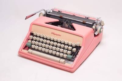 Olympia Monica SM7 Custom Pink Typewriter, Vintage, Mint Condition, Manual Portable, Professionally Serviced by Typewriter.Company