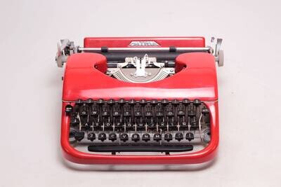 Limited Edition Patria Red Typewriter, Vintage, Mint Condition, Manual Portable, Professionally Serviced by Typewriter.Company