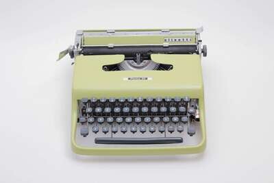 Olivetti Lettera Pluma 22 Light Green Typewriter, Vintage, Manual Portable, Professionally Serviced by Typewriter.Company
