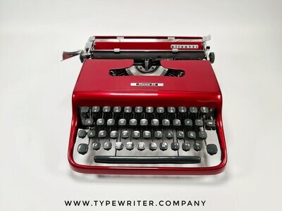 Limited Edition Olivetti Pluma 22 Coral Red, Vintage, Mint Condition, Manual Portable, Professionally Serviced by Typewriter.Company