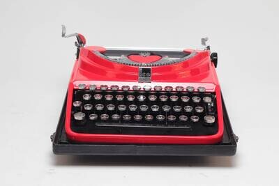 Limited Edition Olivetti Ico MP1 Red Typewriter, Vintage, Mint Condition, Manual Portable, Professionally Serviced by Typewriter.Company