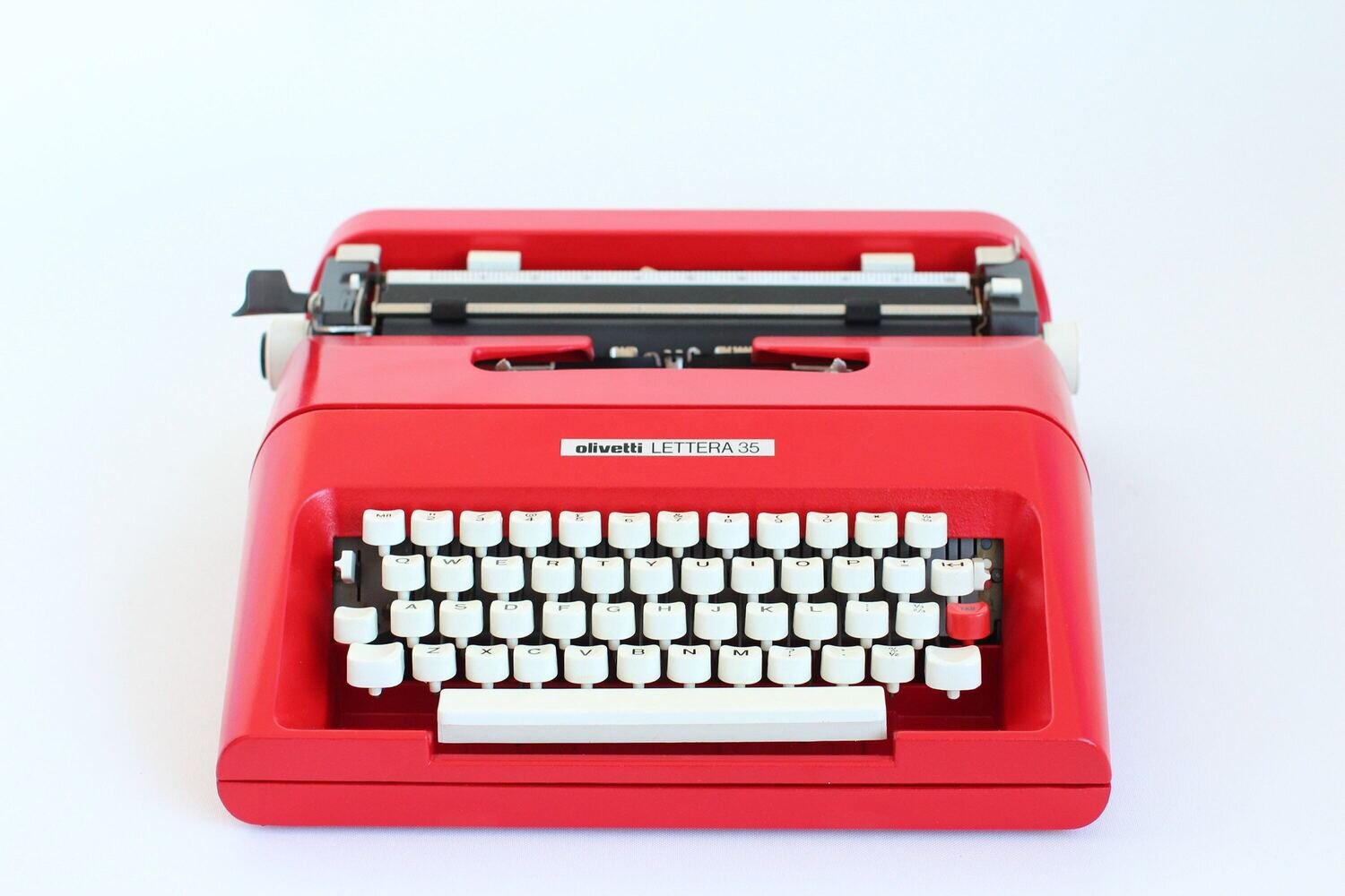 Olivetti Lettera 35 Red Typewriter, Vintage, Manual Portable, Professionally Serviced by Typewriter.Company