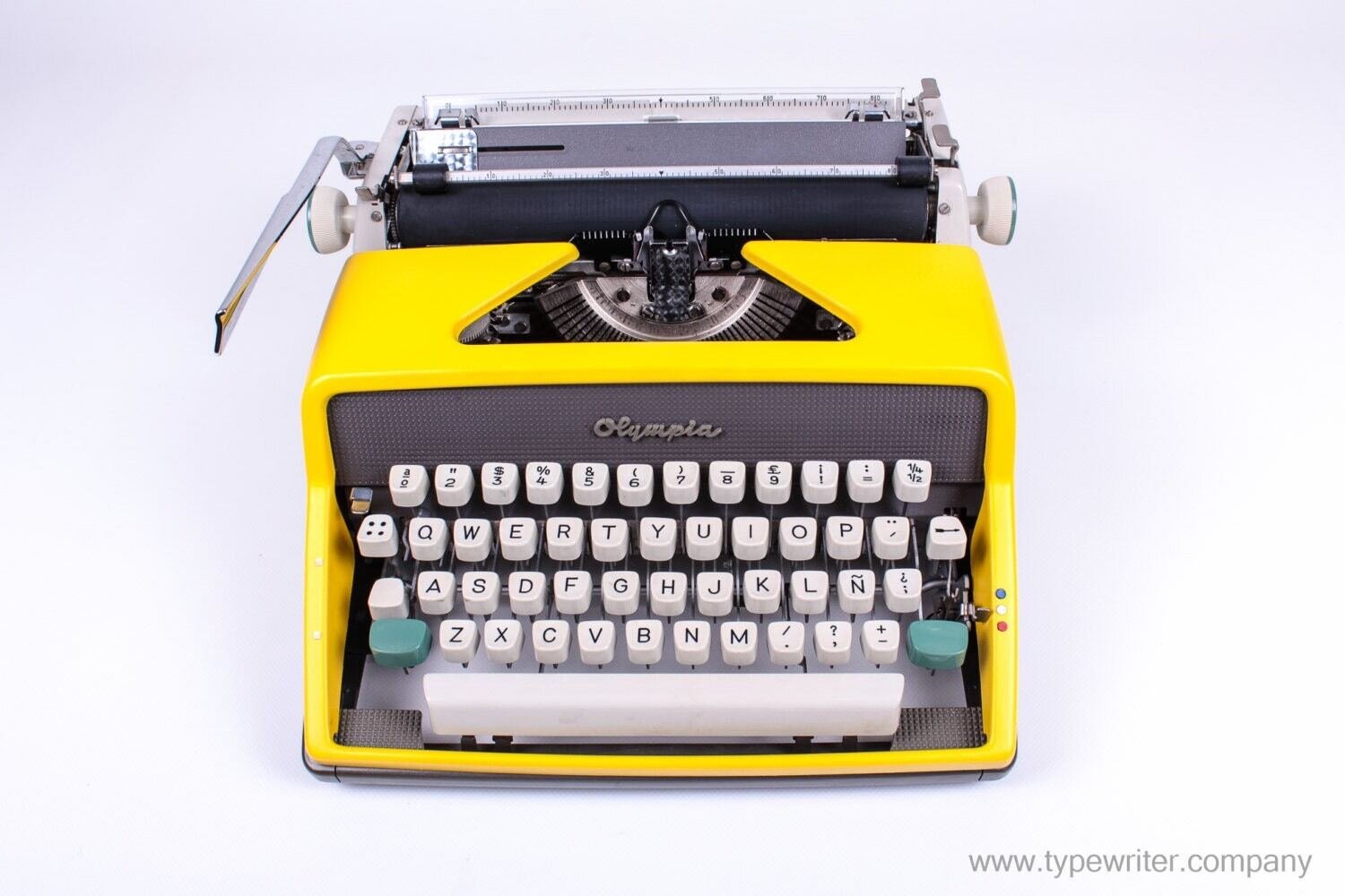 Olympia Monica SM7 Yellow Typewriter, Vintage, Mint Condition, Manual Portable, Professionally Serviced by Typewriter.Company