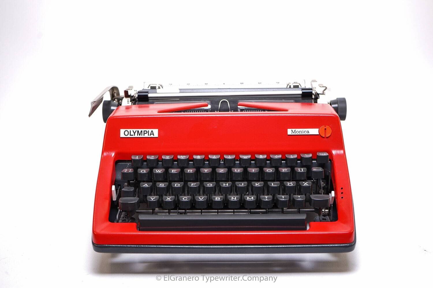 Olympia SM9 Red Typewriter, Vintage, Mint Condition, Manual Portable, Professionally Serviced by Typewriter.Company